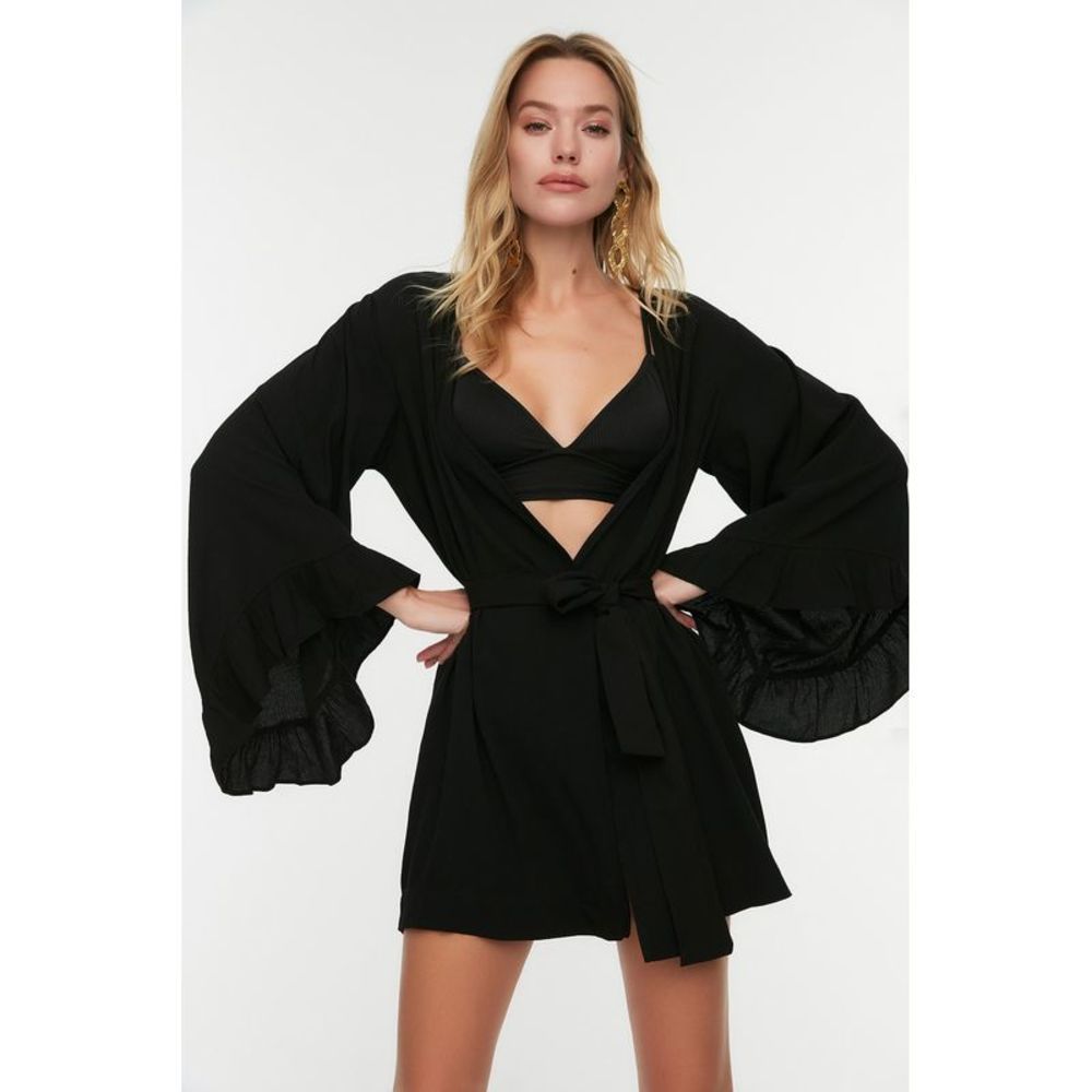 NWT Trendyol Kimono & Caftan Black Regular fit